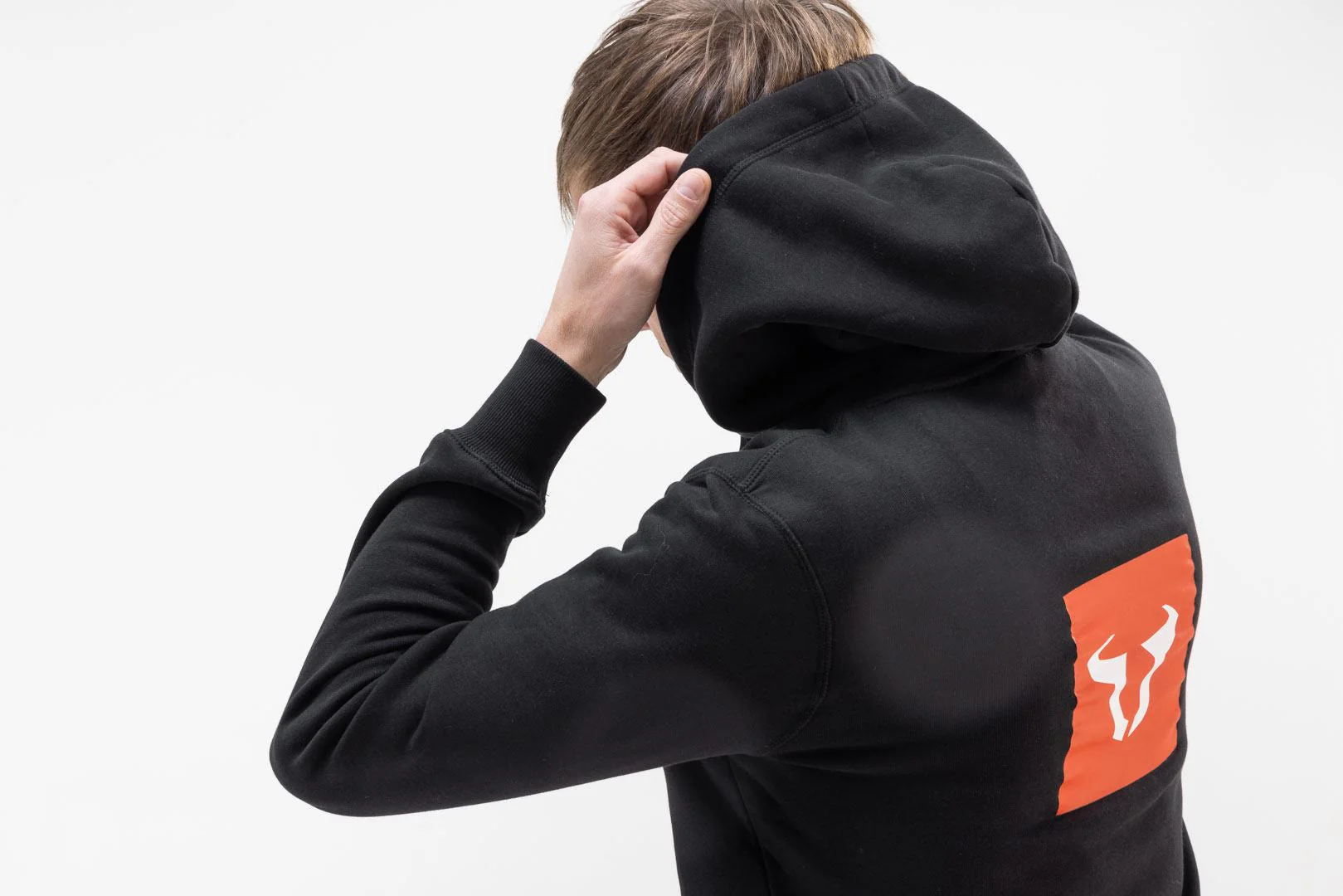 Hoodie Core Line. Black. Unisex. Size S. - Image 3