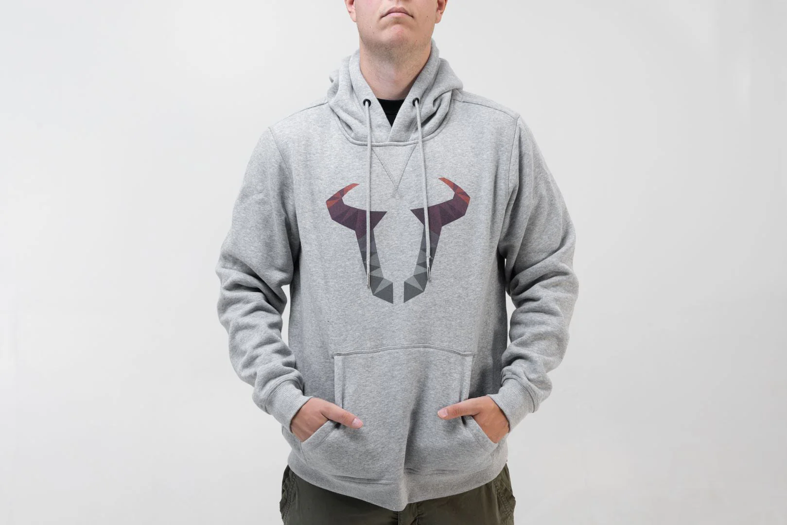 Hoodie Street Line. Grey. Unisex. Size L.