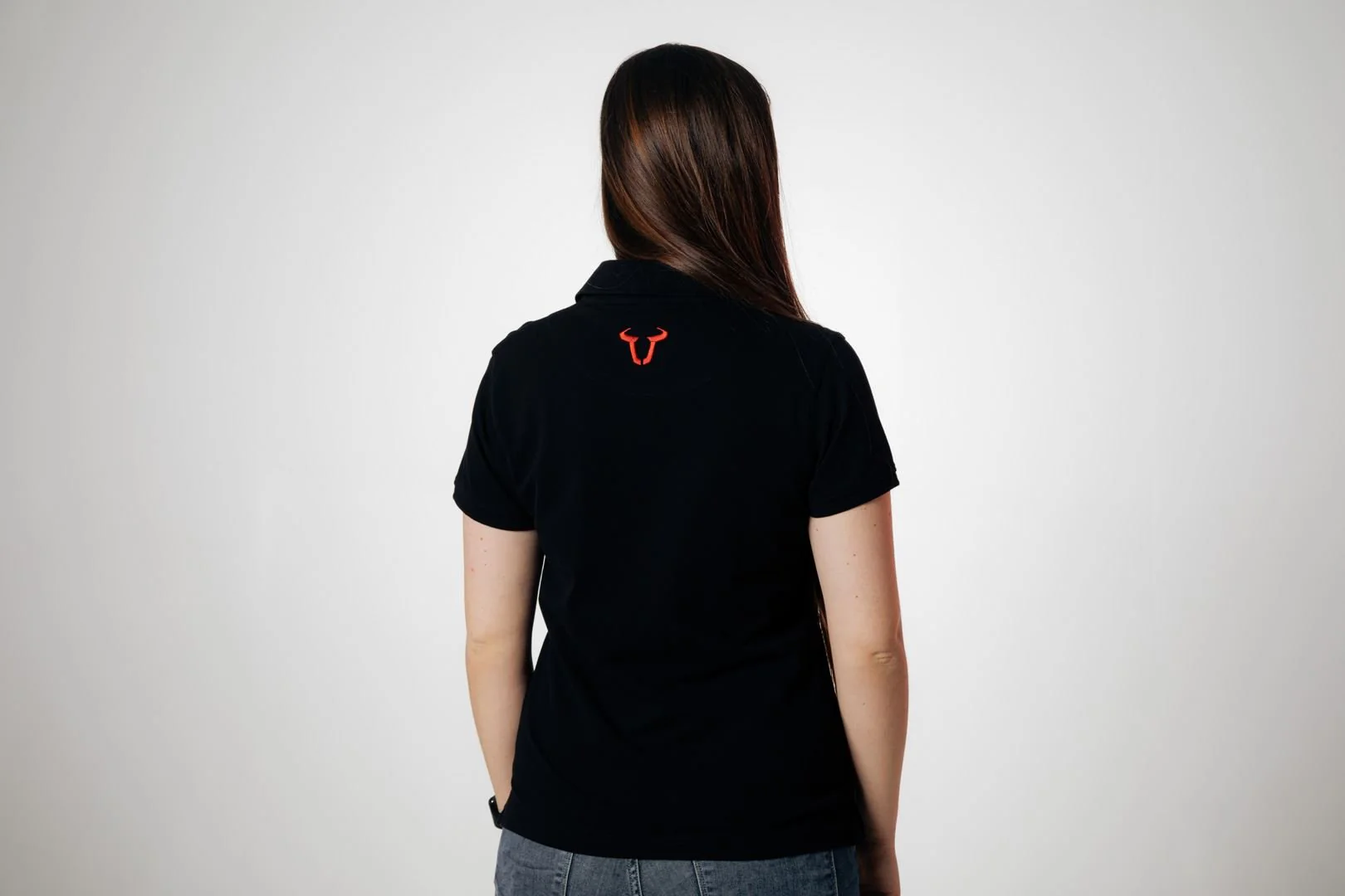 Team polo shirt Core Line. Black. Women. Size 2XL. - Image 2